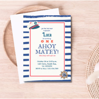 Invitación Náutica de Cumpleaños