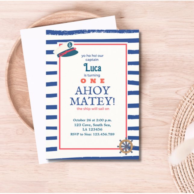 Invitación Náutica de Cumpleaños (Nautical Birthday Invitation)