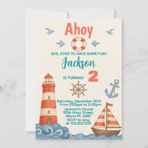 Invitación Náutica de Cumpleaños