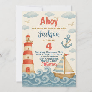 Invitación Náutica de cumpleaños a navegar
