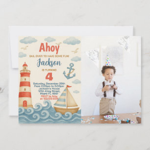 Invitación Náutica de cumpleaños a navegar