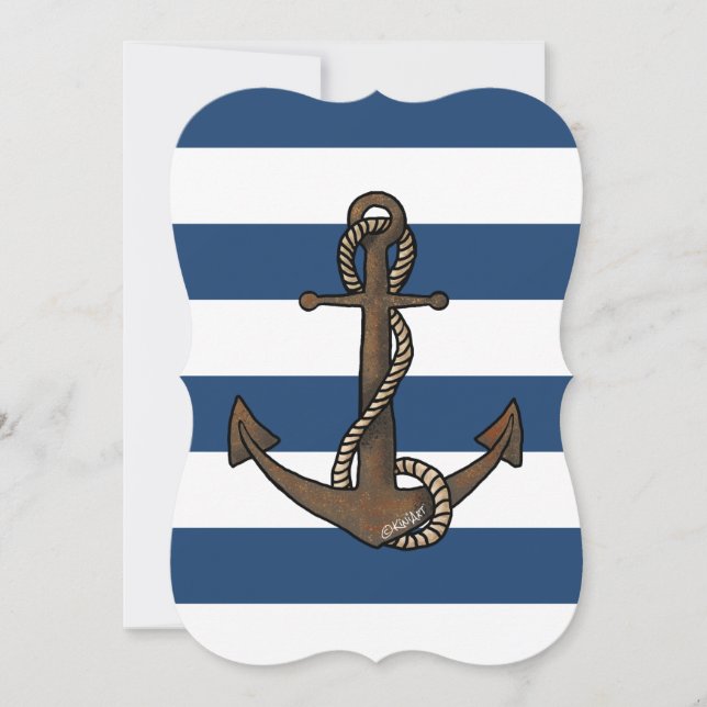 Invitación náutica de KiniArt Anchor (Anverso)