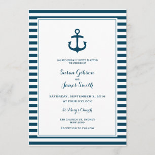 Invitación náutica de la boda de la marina de
