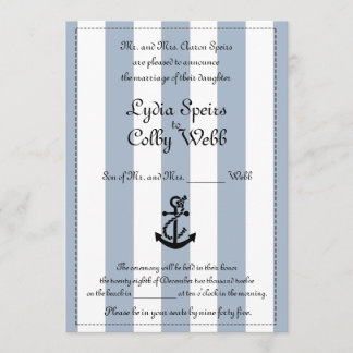 Invitación náutica de la boda de la raya
