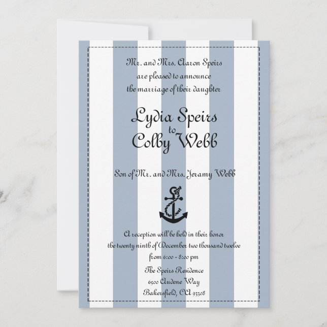 Invitación náutica de la boda de la raya corregida (Anverso)