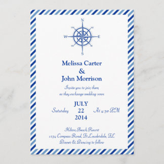 Invitación náutica de la boda del compás