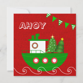 Invitación náutica de la fiesta de Navidad