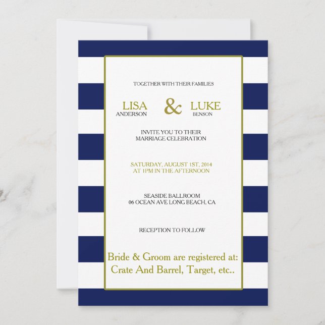 Invitación náutica de la marina de guerra y de la (Anverso)