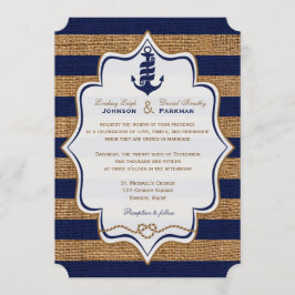 Invitación Náutica de la marina, invito a matrimonio de banda