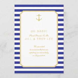 Invitación náutica del embarazo de la marina de