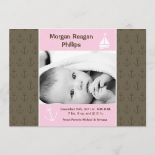 invitación náutica del nacimiento de la FOTO de la