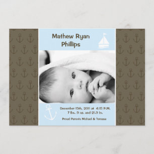 invitación náutica del nacimiento de la FOTO de la