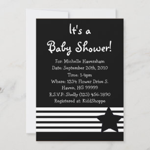 Invitación náutica en Baby Shower en blanco y negr
