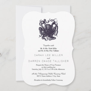 Invitación Náutica Marina Vintage Pulpo