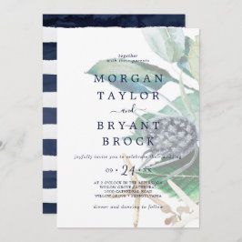 Invitación Náutica moderna | Boda de vegetación desgastada