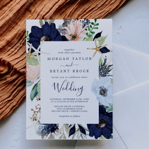 Invitación Náutica moderna   Boda floral