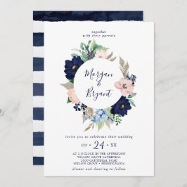 Invitación Náutica moderna | Boda Floral Wreath
