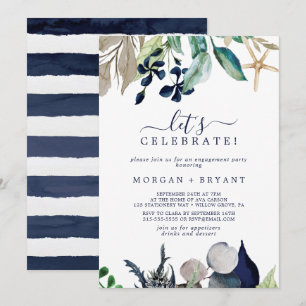 Invitación Náutica moderna   Celebremos con vegetación