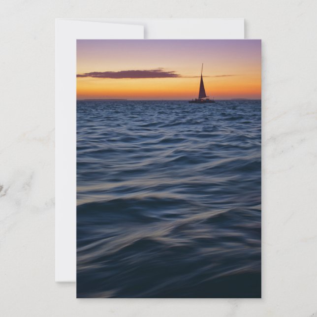 Invitación náutica moderna de Sunset Sail (Anverso)