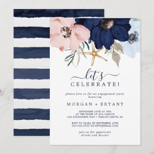 Invitación Náutica moderna   Floral Celebremos