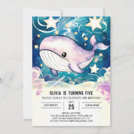 Invitación Náutica Náutica encantada Cumpleaños de la ballena