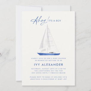 Invitación Náutica Náutica Sailboat Boy Baby Shower