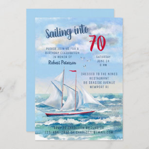 Invitación Náutica Náutica Yate de Vela 70 cumpleaños
