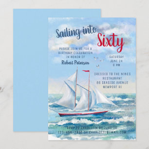 Invitación Náutica Náutica Yate de Vela Sesenta Años
