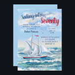 Invitación Náutica Náutica Yate de Vela Setenta Años<br><div class="desc">Acuarela Nautical Sailing Yacht Setenty Birthday Invitation cuenta con un majestuoso yate acuático con gaviotas rodeadas de un pintoresco cielo y un fondo oceánico. Simplemente agregue la información de invitación de cumpleaños en los cuadros de texto que se proporcionan para personalizar. Diseñado por Olympus Mons https://www.zazzle.com/store/olympusmons</div>