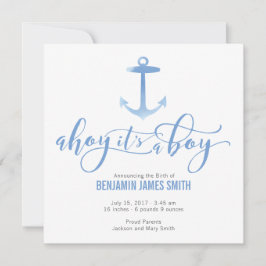 Invitación Náutica Nautical Baby Boy