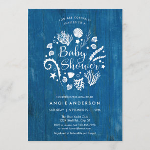 Invitación náutica rústica de Baby Shower de la