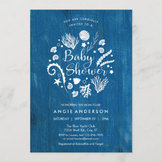 Invitación náutica rústica de Baby Shower de la