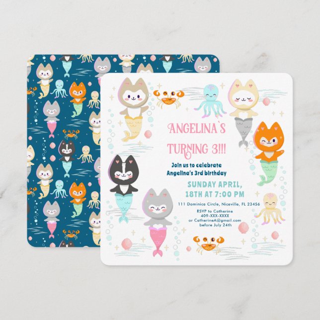 Invitación Náutica Temática Cumpleaños. (Anverso / Reverso)