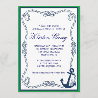 INVITACIÓN NÁUTICA VERDE Y NAVY