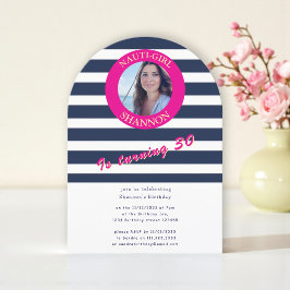Invitación Nautical 30th Birthday Photo Arch Invitation