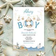 Nautical Ahoy es un niño Baby Shower