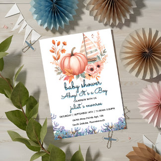 Invitación Nautical Baby Shower en barco de vela de Niza para