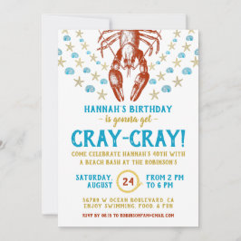 Invitación Nautical Beach Crayfish Shell Adultos Fiesta de Cu