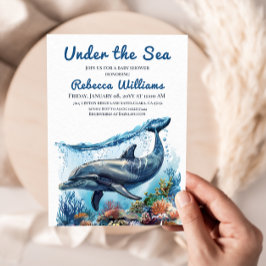 Invitación Nautical Blue Boy Under Sea Baby Shower