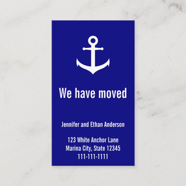 Invitación Nautical Blue & White Moving (Anverso)