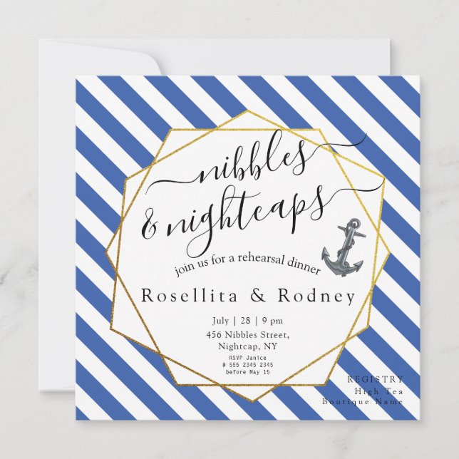 Invitación Nautical Bote Anchor Fabulous Sailing Boda (Anverso)