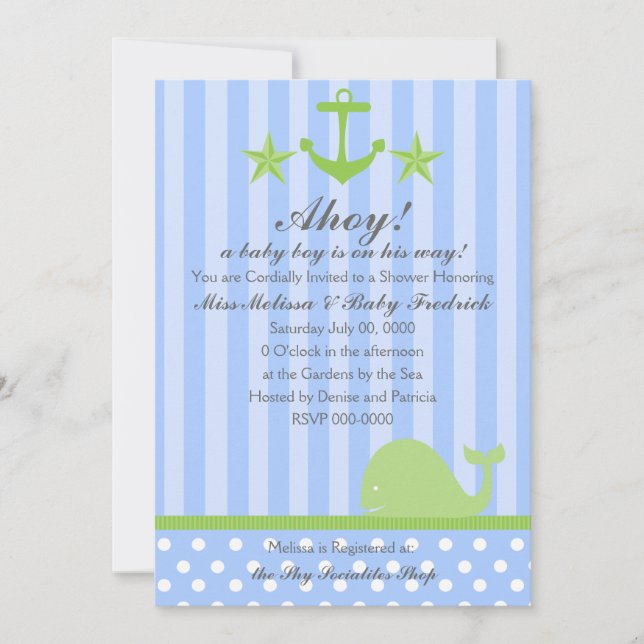 Invitación Nautical Boy (Anverso)