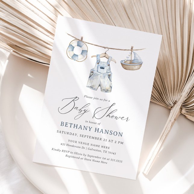 Invitación Nautical Boy Baby Shower (Subido por el creador)