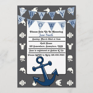 Invitación Nautical Boy Baby Shower