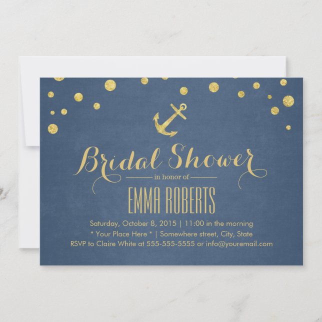 Invitación Nautical Bridal Shower (Anverso)