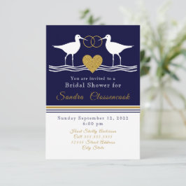Invitación Nautical Coastal Bridal Shower Naval de Sandpiper 