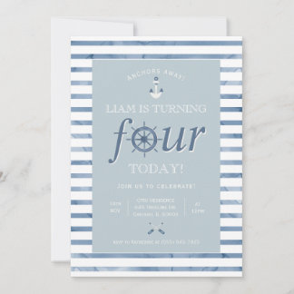 Invitación Nautical Cuarto Cumpleaños