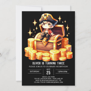 Invitación Nautical Elegant Pirate Cumpleaños
