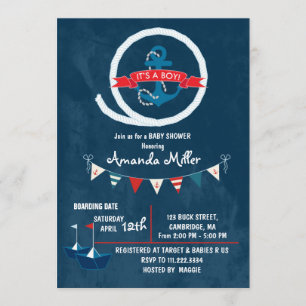 Invitación Nautical It's a Boy Baby Shower