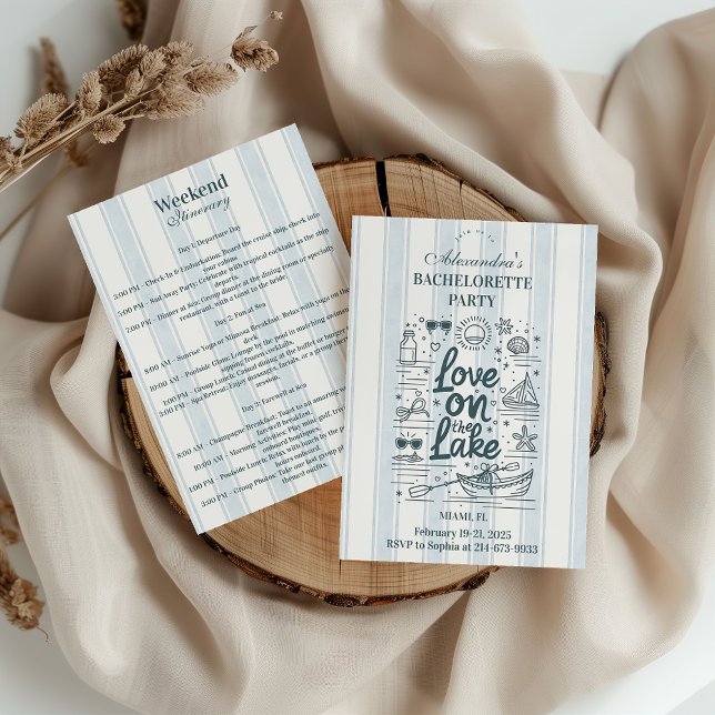 Invitación Nautical Lake Weekend Bachelorette Itinerary (Subido por el creador)